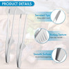Patelai 4 Pieces Korean and Japanese BBQ Tongs Non Slip Cooking Utensils Stainless Steel Tongs for Serving Food Salad Ca