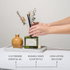 Craft Kin Reed Diffuser with Dried Flowers 5 oz Santal Woods Scented Reed Diffusers for Home Bathroom Scent Sticks Elega