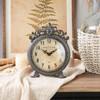 NIKKY HOME Small Vintage Table Clock Decorative Shelf Desk Top Clock Battery Operated Round French Design Farmhouse Home