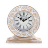NIKKY HOME Hand Carved Wood Table Clock Shelf Desk Top Clock Battery Operated Boho Design Vintage Home Decor for Firepla
