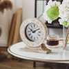 NIKKY HOME Hand Carved Wood Table Clock Shelf Desk Top Clock Battery Operated Boho Design Vintage Home Decor for Firepla