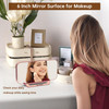 Peakeep Slim Digital Mirror Aesthetic Alarm Clock for Bedroom Living Decor Plug in Electric Clock Big LED Modern Small T