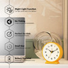 AYRELY 45 Analog Alarm ClockSmall Retro Desk Clock Battery OperatedSlient Metal Table Clock with Light for Living Room D