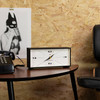 NEWGATE Thunderbird Desk Clock Retro Contemporary Rectangular Design Black Modern mid Century Style for Desk Mantel Tabl