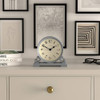 JONES CLOCKS Saloon Mantel Clock Small Traditional Double Scroll Design French Navy Contemporary Classic Style for Desk