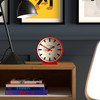 NEWGATE M Mantel Railway Desk Clock Modern Round Station Clock Design Red Contemporary Style for Desk Table Shelf or Bed