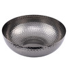 Round Hammered Metal Bowl Oxidized Silver