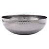 Round Hammered Metal Bowl Oxidized Silver