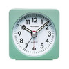 Peakeep Ultra Small Battery Travel Alarm Clock with Snooze and Light Silent with No Ticking Analog Quartz Aquamarine