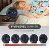 Sonic Alert Sonic Bomb Dual Alarm Clock with Bed Shaker Black Vibrating Alarm Clock Heavy Sleepers Battery Backup Wake w
