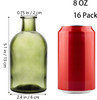 YOUEON 16 Pack Green Glass Bud Vases Small Bud Vases in Bulk Glass Flower Vases for Centerpieces Vintage Decorative Bott