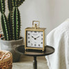 NIKKY HOME Gold Table Clock Silent NonTicking Classic Battery Operated Decorative Mantel Desk Shelf Clock for Living Roo