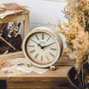 NIKKY HOME Vintage Table Clock Metal Desk Clocks Retro NonTicking Clock Antique NonAlarm Desk Clocks for Bedroom Living