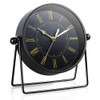 AYRELY Vintage Black Metal Desk ClockBattery Operated Mantel Clocks Decorative Table Clocks with Adjustable Angle for Fi