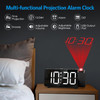 AMIR Projection Alarm Clock for Bedroom Ceiling Digital Clock with 180 Projector 5 Level Brightness Snooze Night Mode US