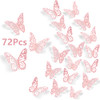 SAOROPEB 3D Wall Decor 72 Pcs 3 Sizes 3 Styles Pink Butterfly Decorations Removable Stickers for Room Decor Party Balloo