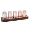 ClocTeck Nixie Tube Clock with WiFi SYNC Alarm Timer 1224H Display No Assembly Required A Retro Gift for Friends Wood Gr