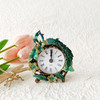 Pasiir Vintage Mini Analog Table Clock Silent Small Table Clock with HandPainted Metal Body and Battery Operated NonTick