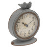 Creative CoOp Grey Pewter Mantel Clock with Birds