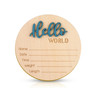 Baby Announcement Sign 59 Inch Wooden Hello World Newborn Welcome Sign Birth Baby Name Plaques for Photo Props Baby Show