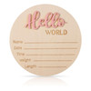 Baby Announcement Sign 59in Wooden Hello World Newborn Signs Birth Announcement Sign Welcome Name Plaques for Newborn Bo
