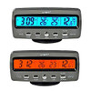 TOTMOX 1Pcs 12V 4 in 1 Car thermometerCalendarClockIn Out Thermometer Voltage With Backlight