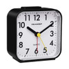 Peakeep Small Battery Operated Analog Travel Alarm Clock Silent No Ticking Lighted on Demand and Snooze Beep Sounds Gent