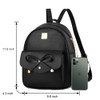 I IHAYNER Girls Bowknot 3Pieces Fahsion Leather Backpack Backpack Purse for Women Rucksack for Ladies Shoulder Bag Pink