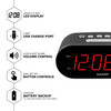 Sharp Digital Easy to Read Alarm Clock with 2 AMP HighSpeed USB Charging Power Port Charge Your Phone Tablet with a high