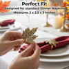 ALPHA Living HOME Rustic Napkin Rings Set of 12 Elegant Leaf Napkin Holders for Dining Table Wedding Party Holiday Every