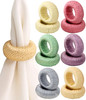 ALPHA Living HOME Woven Rayon Napkin Rings Set of 12 Elegant Napkin Holder for Cloth Napkins for Dining Table Boho Home