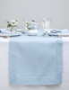 Solino Home Linen Sky Blue Table Runner 60 Inches Classic Hemstitch 100 Pure Linen Coffee Table Runner 14 x 60 Inch Idea