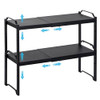 2 Pack Expandable Cabinet Countertop Shelves Stackable Shelves Organizers For Kitchen Cabinet Countertop Storage Adjusta