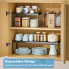 2 Pack Expandable Cabinet Countertop Shelves Stackable Shelves Organizers For Kitchen Cabinet Countertop Storage Adjusta