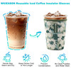 Reusable Iced Coffee Cup Sleeve Insulator for Cold Beverages and Neoprene Cold Coffee Cup Sleeves Cooler Cover 1632OZ fo