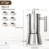 LAOION Stovetop Espresso Maker 6Cup 10 oz Moka Pot Stainless Steel Cuban and Italian Coffee Maker for Cafetera Cubana Gr