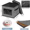 homyfort China Storage Containers With Lid and Handles Dinnerware Storage Box for Dishes with 12 Felt Dividers Hold 24 P