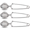 Snap Ball Tea Strainer JEXCULL 3 Pack Premium Stainless Steel Tea Strainer with Handle for Loose Leaf Tea Fine Mesh Tea