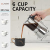 LAOION Stovetop Espresso Maker 6Cup 240ml Classic Moka Pot Crystal Glasstop Stainless Steel Coffee Maker Mocha Pot Greca