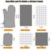 Oven Mitts Kitchen Towels and Dishcloths Pot Holders Sets Oven Gloves Kitchen Dish Towels 500 Degree Heat Resistant Poth