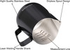 Apexstone Coffee Steaming Pitcher 12 oz350 ml Espresso Milk Frothing Pitcher 12 oz Espresso Steaming Pitcher 12 oz Art P