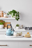 Le Creuset Enamel On Steel Demi Tea Kettle with Metal Finishes 125 qt Sea Salt
