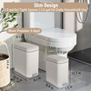 rejomiik Small Bathroom Trash Can with Lid Slim Soft Close Garbage Can Step Wastebasket Container Trash Bin for Office B