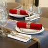 16 Pcs Gold Napkin Rings Hollow Out Napkin Rings Holder Set Metal Serviette Buckle Bulk for Dinner Table Decoration Chri