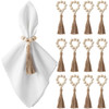Napkin Rings Set of 12 Wooden Napkin Rings Wood Bead Napkins Rings for Table Decor Christmas Napkins Rings for Decoratio