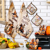 Leinuosen 6 Western Cowboy Kitchen Towels Kitchen Decor and Accessories Set Floral Plant Oven Mitts and Pot Holders Sets