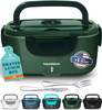 TRAVELISIMO Electric Lunch Box for Adults 80W Heated Lunch Box For Men 15L Stainless Steel Portable Food Warmer 1224110V