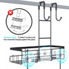 Aitatty Over the Door Shower Caddy Hanging Black Rustproof Shower Organizer over the Door No Drilling Bathroom Rack for
