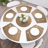 SHACOS Small Round Table Placemats Set of 5 Woven Vinyl Wedge Placemats with Centerpiece Round Table Mats Heat Resistant