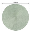 FunWheat Round Braided Placemats Set of 8 Place Mats for Dining Table Woven Washable NonSlip Table Mats 15 InchFog Green